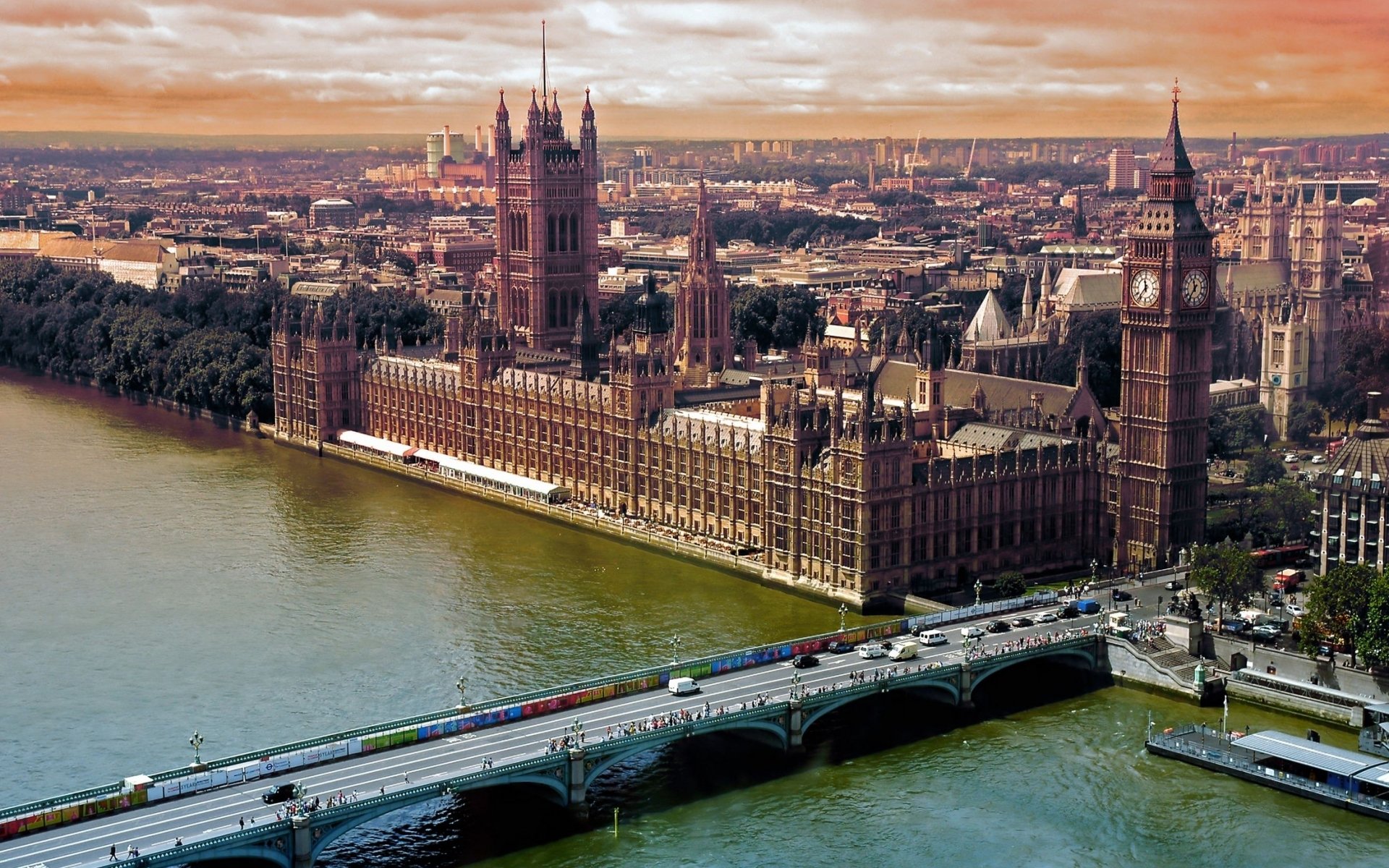 miasto londyn most rzeka tamiza big ben