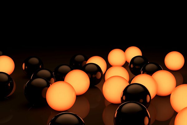 Volumetric luminous light and dark balls