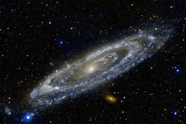 Przestrzeń kosmiczna z gwiazdą Andromeda
