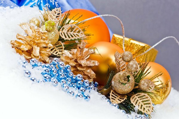 Christmas tree garlands and balls for home decoration