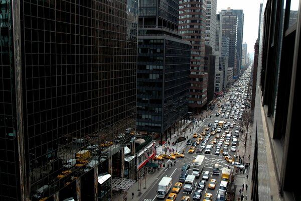 Traffic jam on the highway in New York