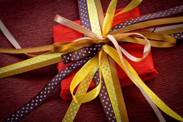 A gift is a beautiful ribbon bow
