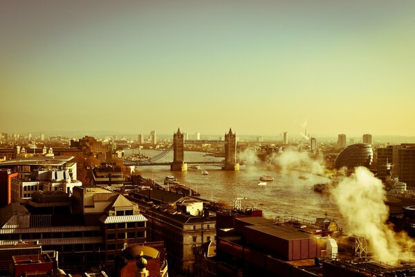 The famous Tower Bridge in London