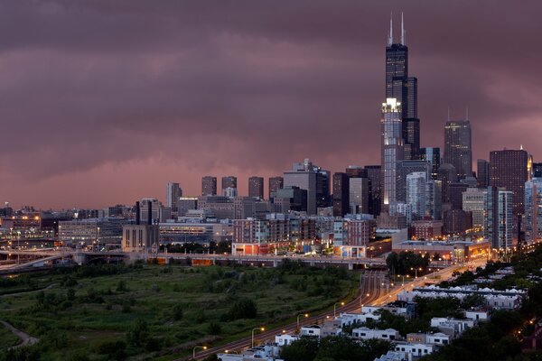 Tempête imminente dans la ville de Chicago