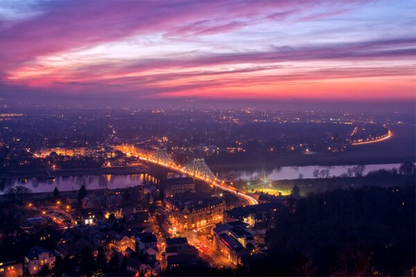 Ansicht Höhe Panorama Weser