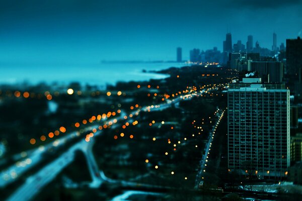 Небоскрёбы Чикаго. Зимние огни