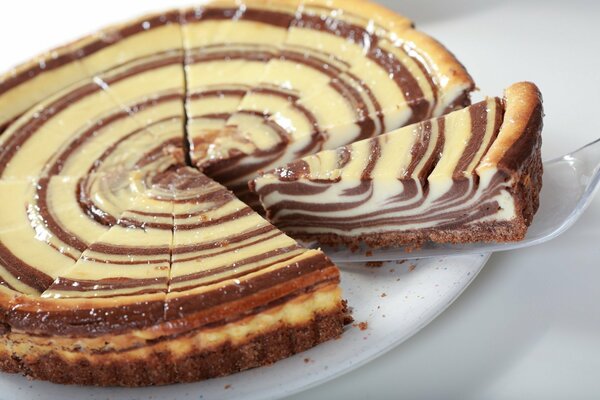 Sweet cake lying on a plate