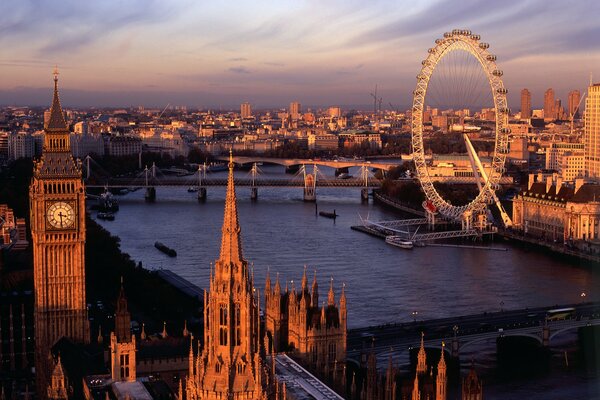 Panorama de los lugares de interés de la ciudad de Londres
