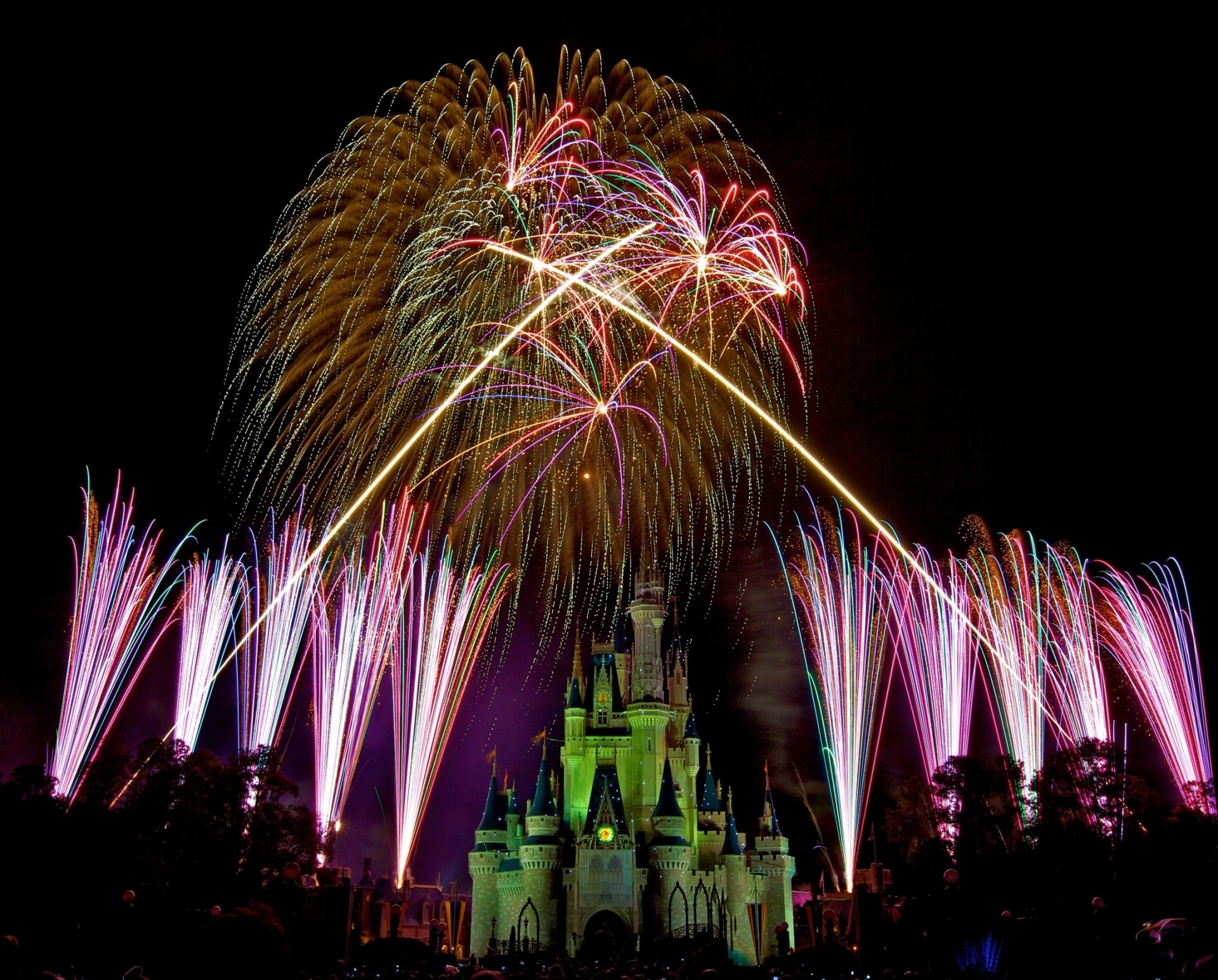 night fireworks disney magic kingdom christmas decoration