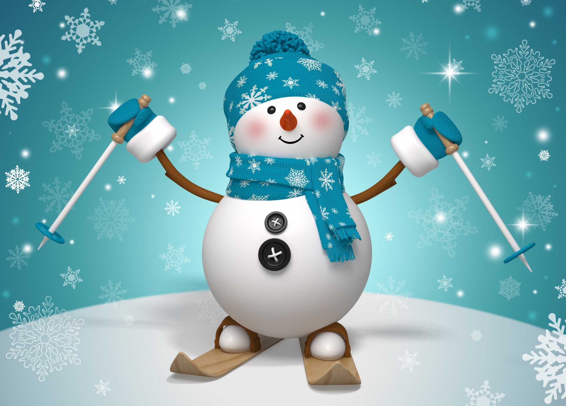 winter snowman christmas new year snow