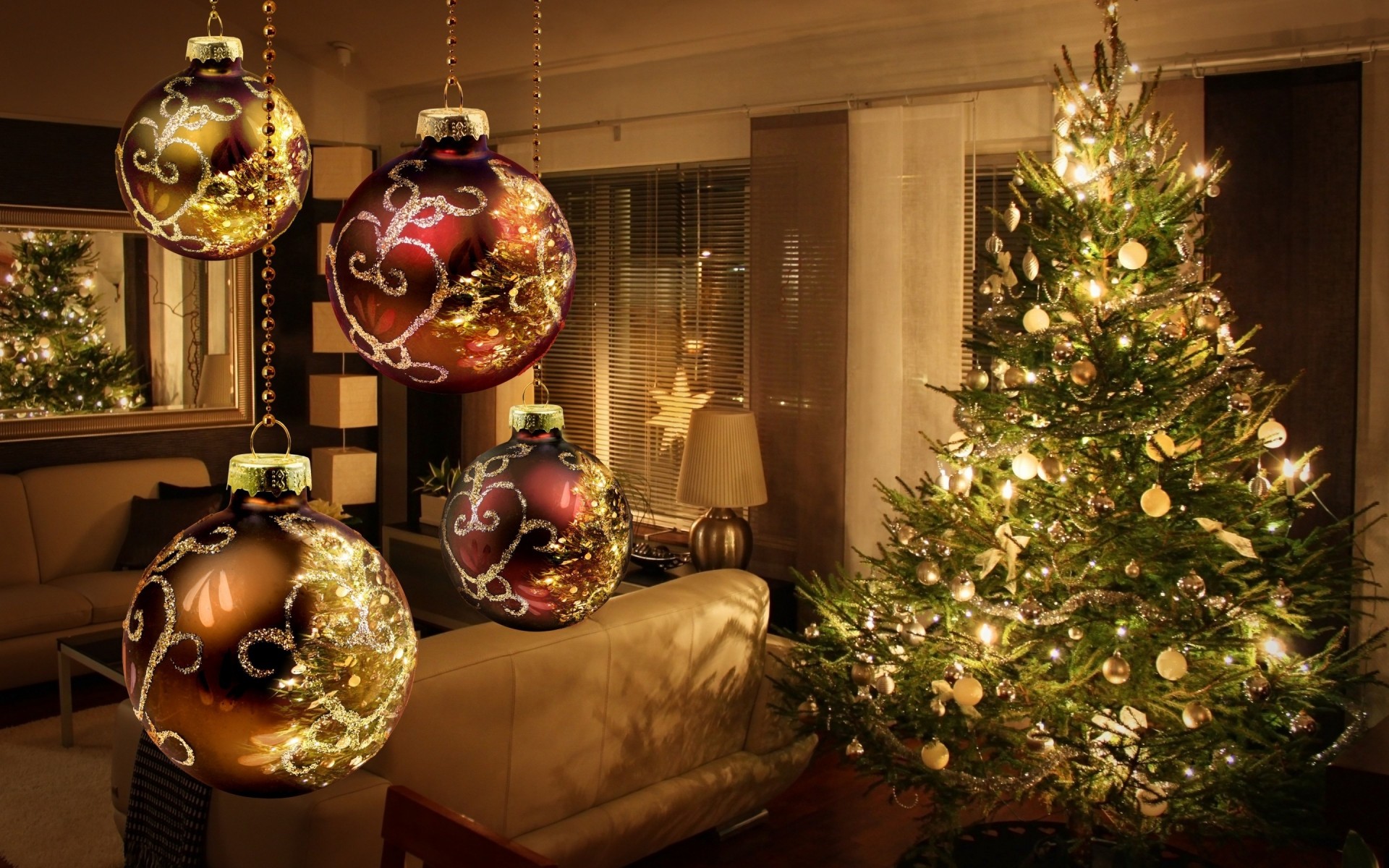 árbol de navidad luces bolas navidad año nuevo luz decoración decoración salón