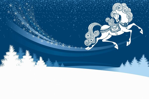 Fabelhaftes Schneepferd im Winter