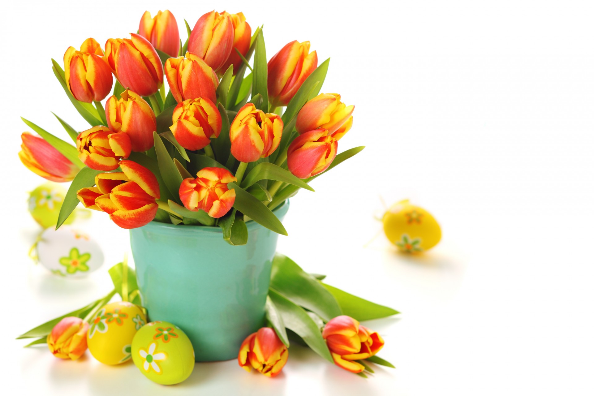 bouquet eggs bucket flower tulip