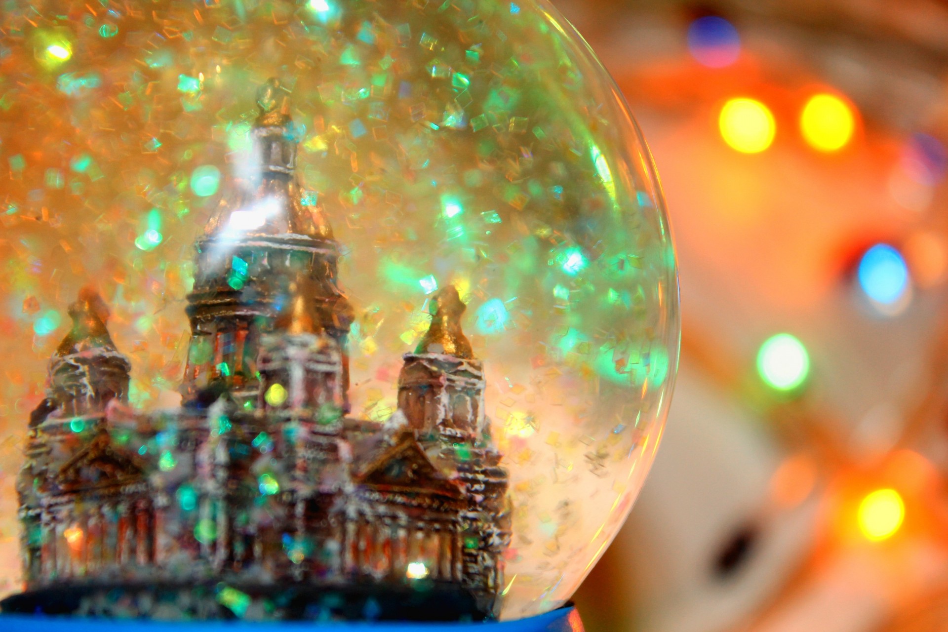 catedral alegría navidad año nuevo globo de nieve vacaciones lentejuelas esperando guirnaldas