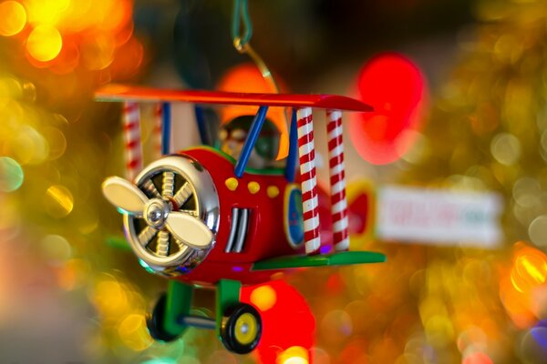 Zabawka świąteczna czerwony helikopter