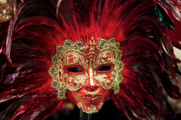 Holiday masquerade, mask, feathers