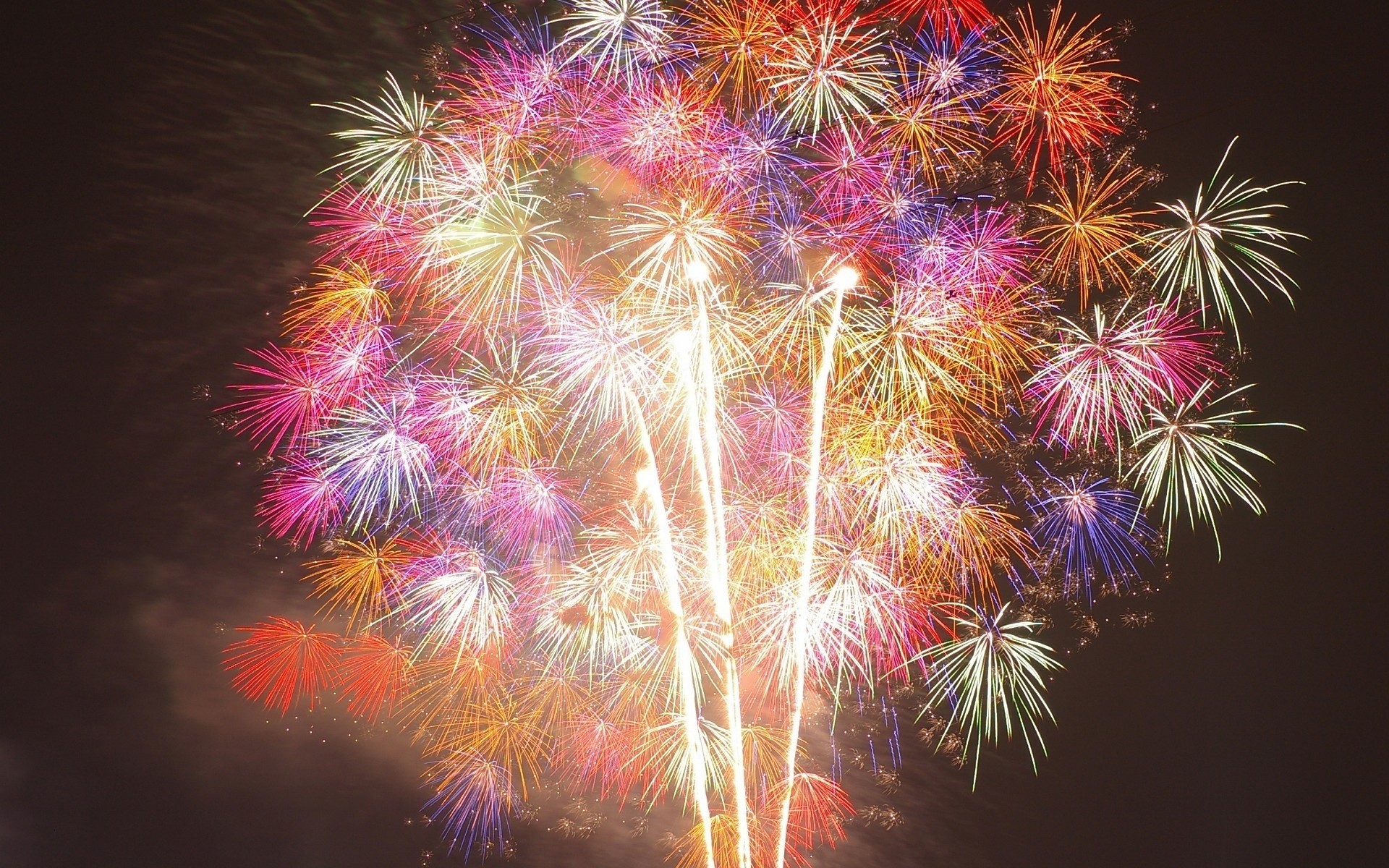 lights miscellaneous fireworks smoke sky flower