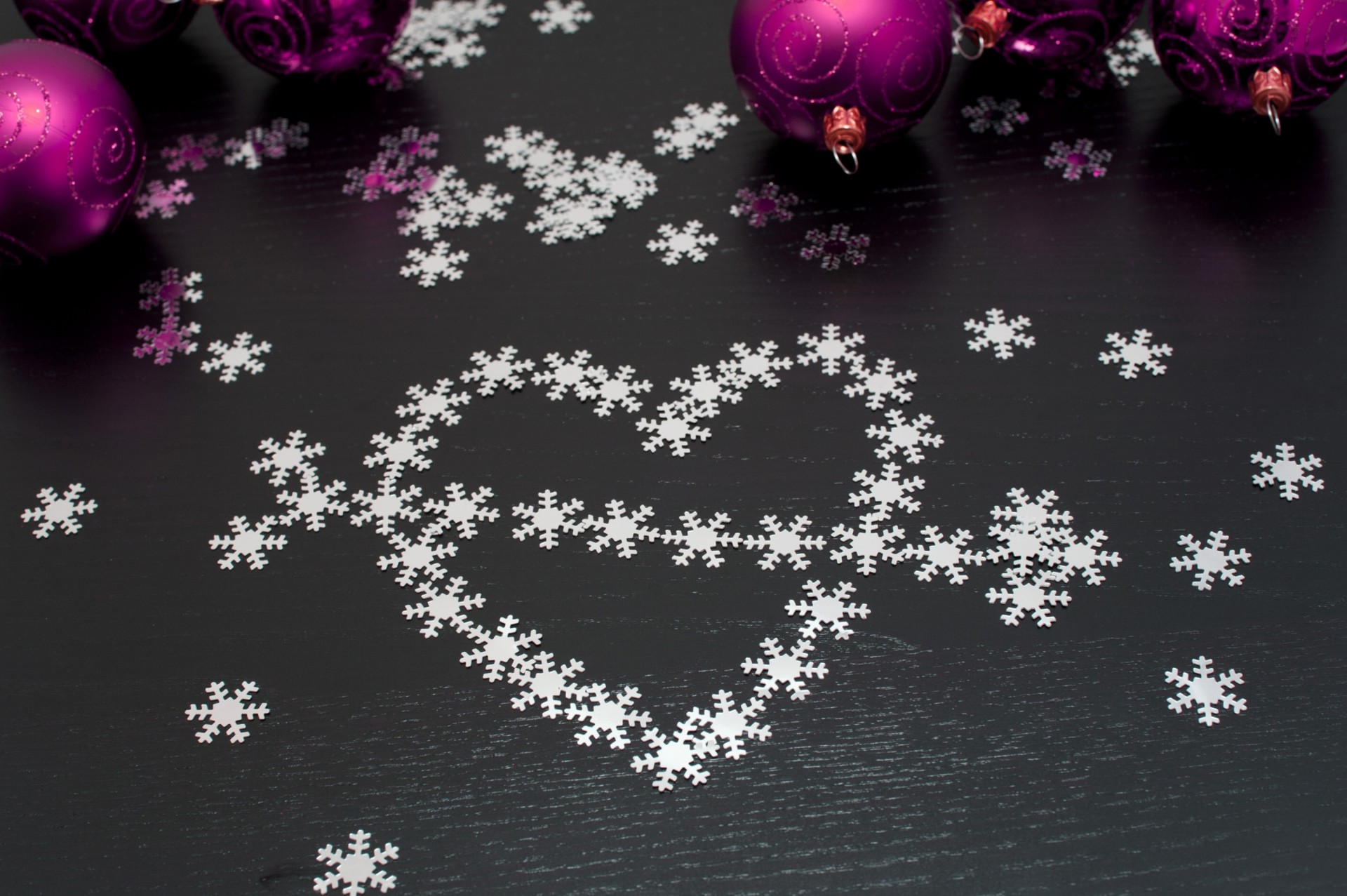 flocons de neige boules noël nouvel an coeur vacances paillettes flèche