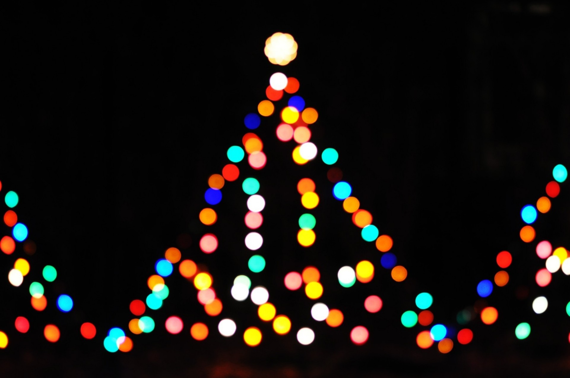 tree bokeh christmas new year real