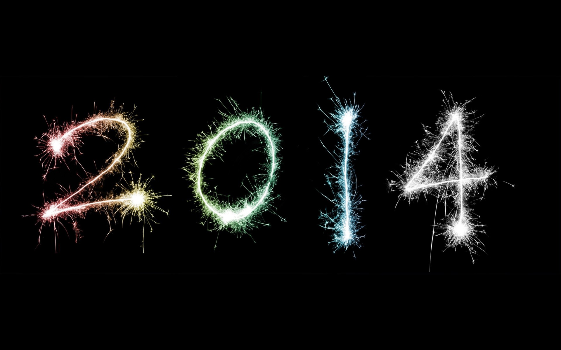 lights new year fireworks wallpaper numbers 2014 spark