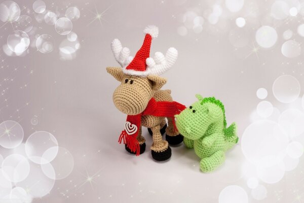 Two small knitted toys