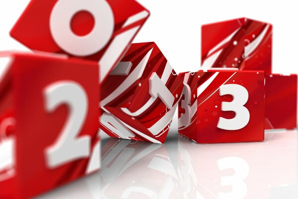 Red cubes with numbers 2013. New Year