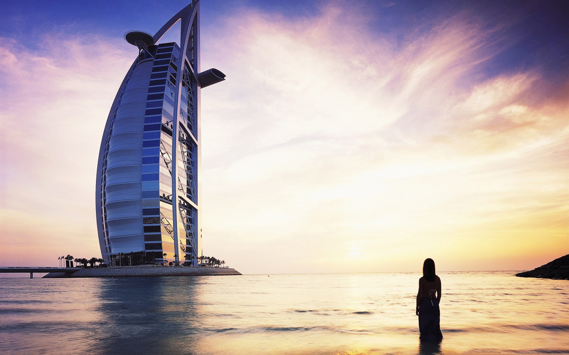 fille bâtiment voile hôtel burj al arab dubaï dubaï