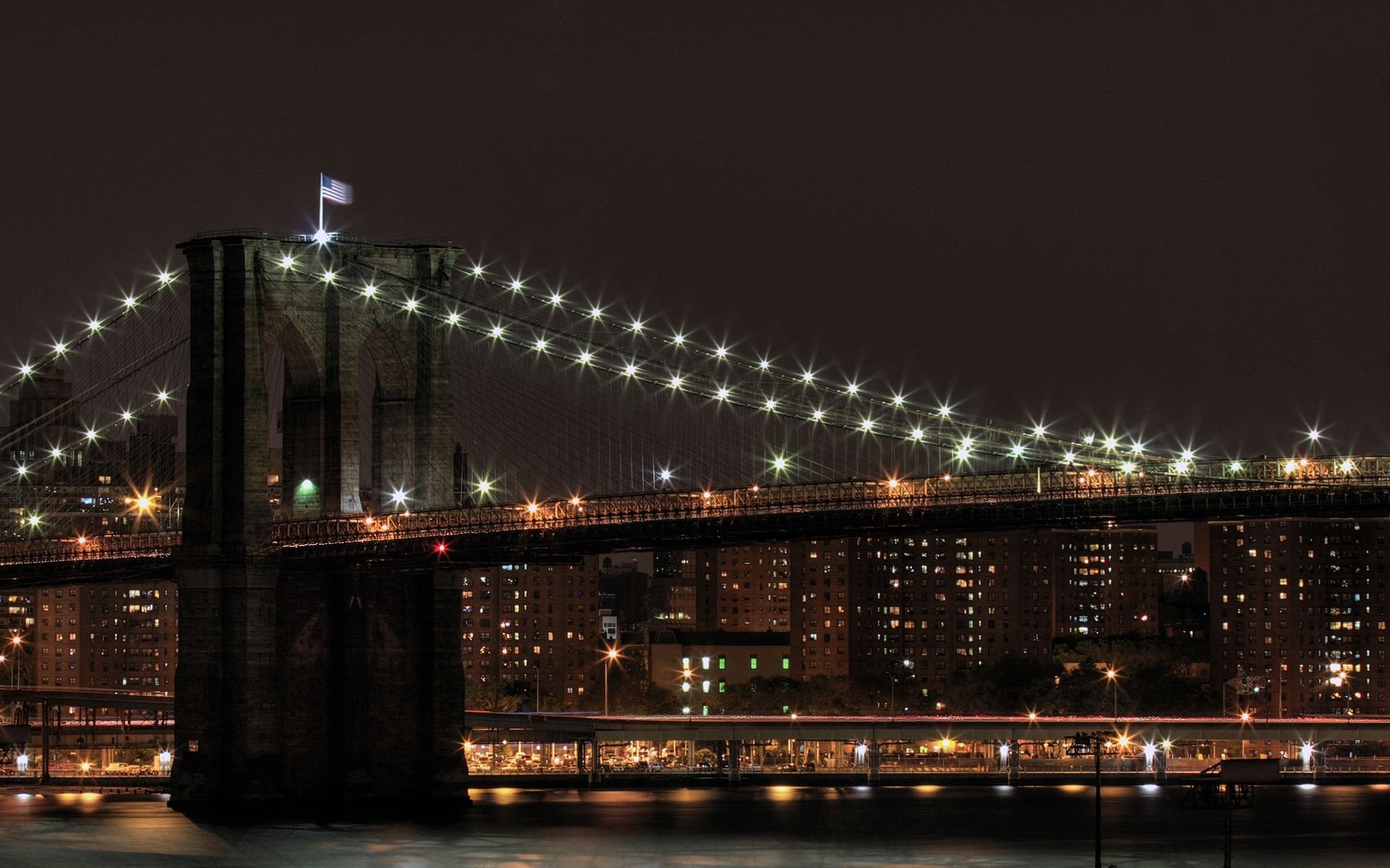 villes pont vue soirée paysage