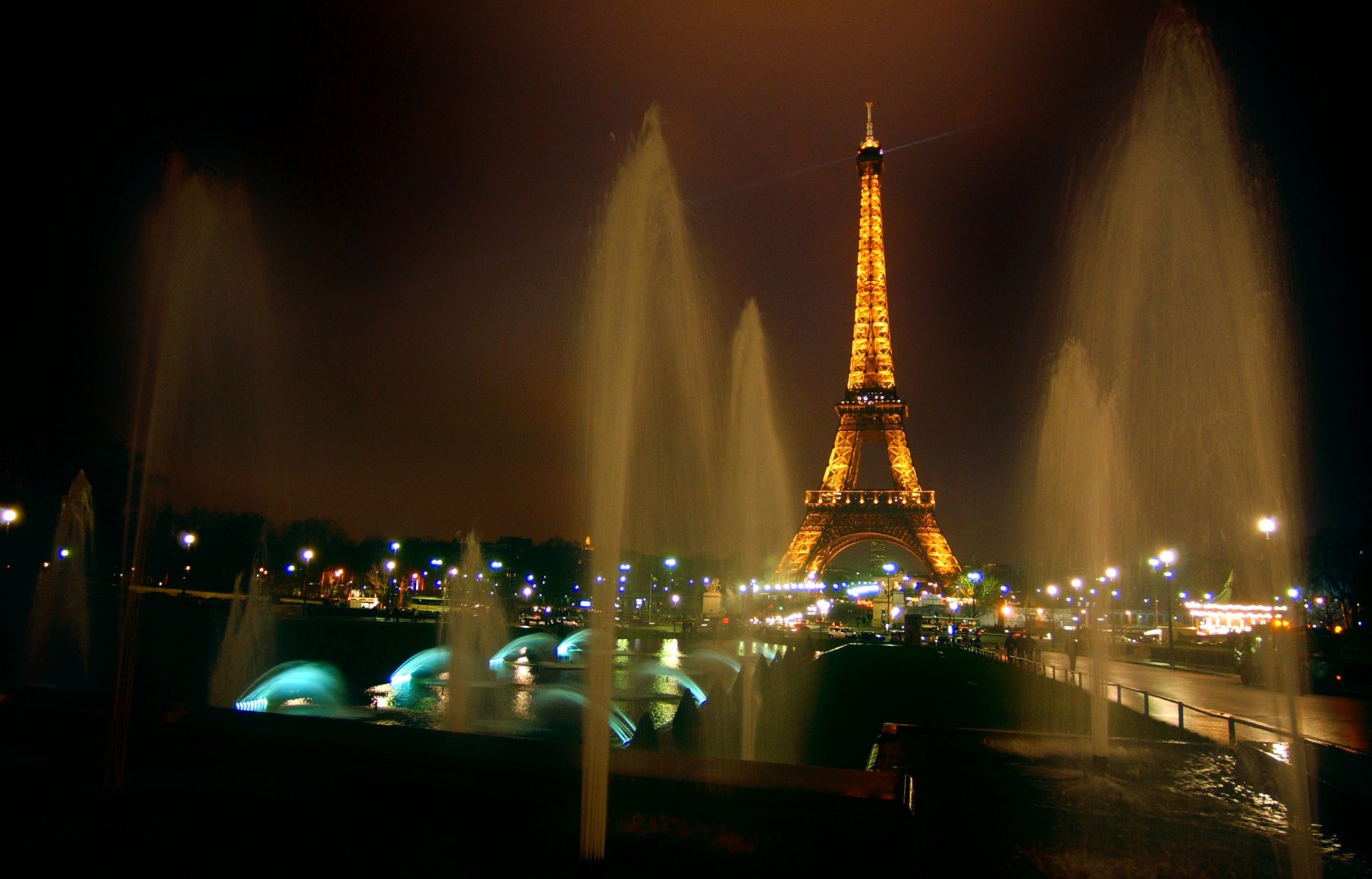 francia parigi eiffel torre notte fontane luci