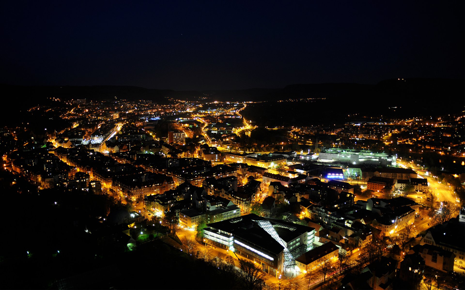 nuit lumières rues maisons beauté