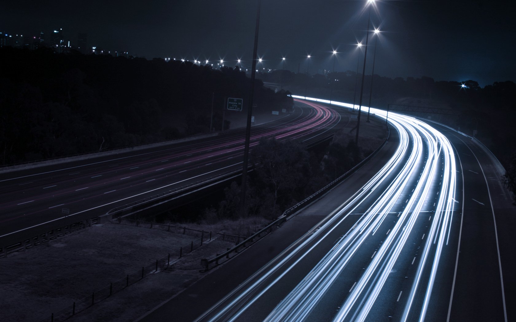 night road lights lamp