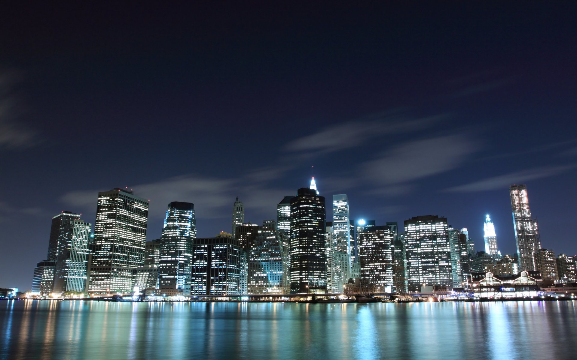 stadt haus nacht wasser lichter licht ozean meer ansicht land länder usa staaten amerika