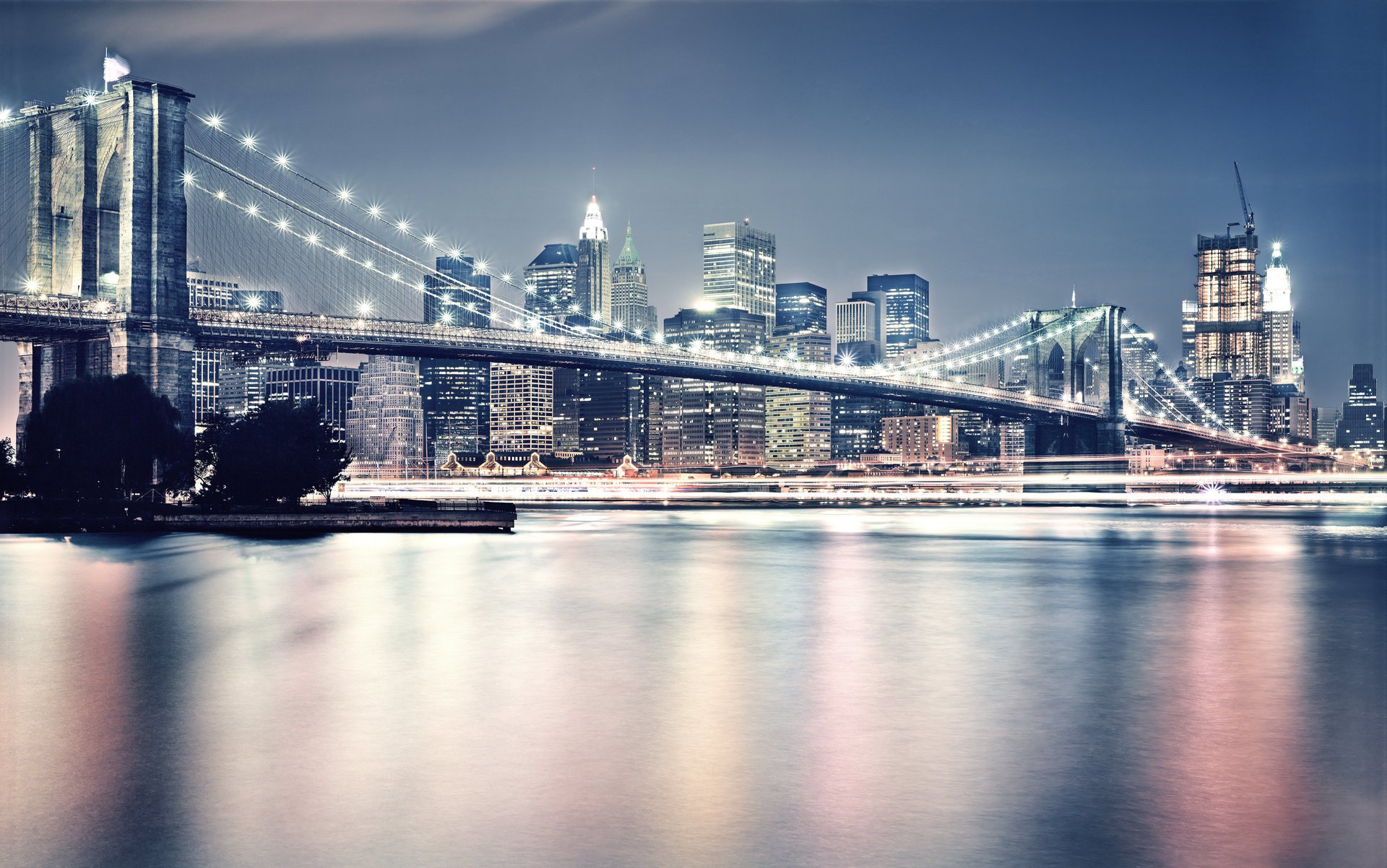 town united states new york brooklyn bridge brooklyn manhattan light