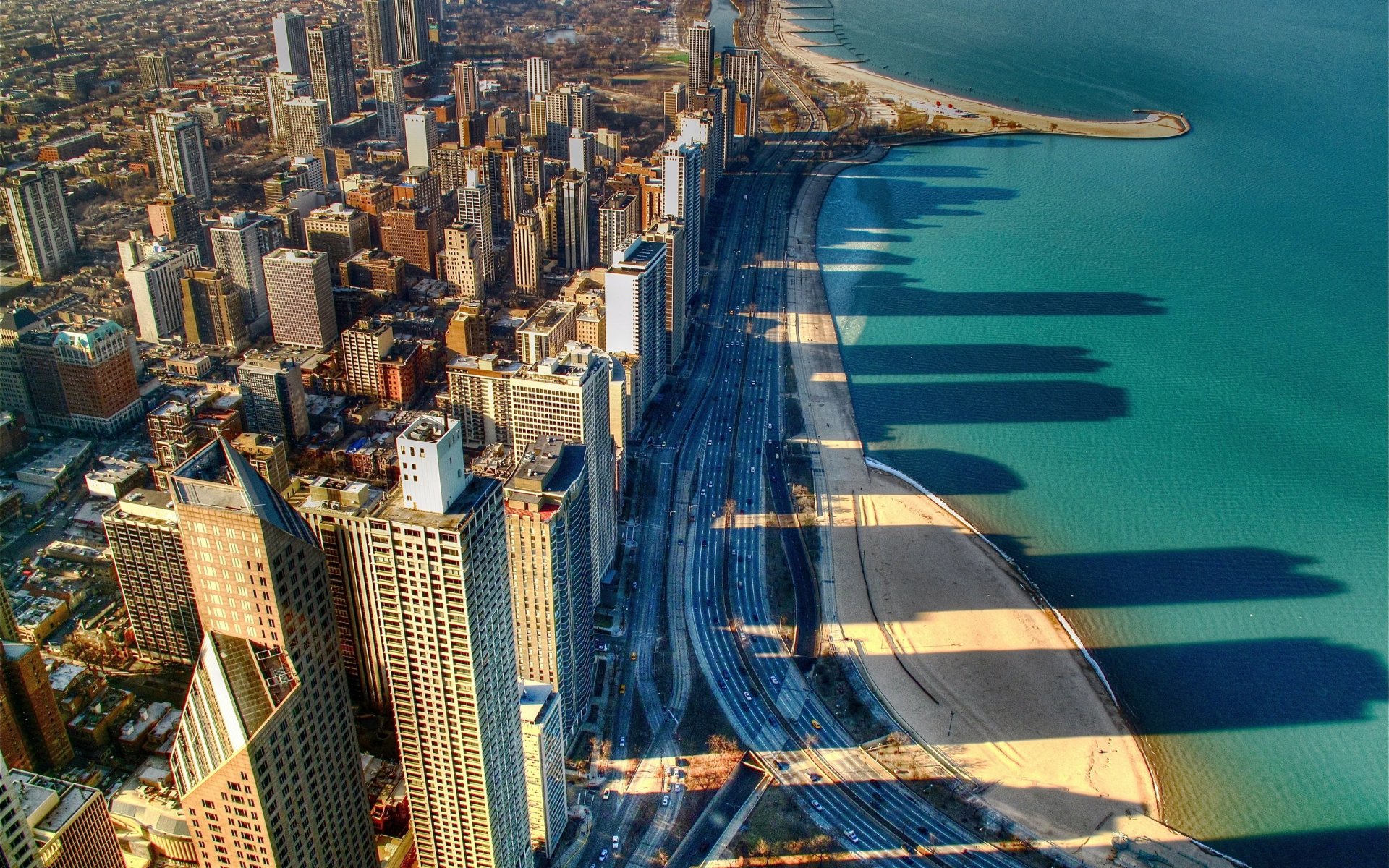 città riva spiaggia chicago