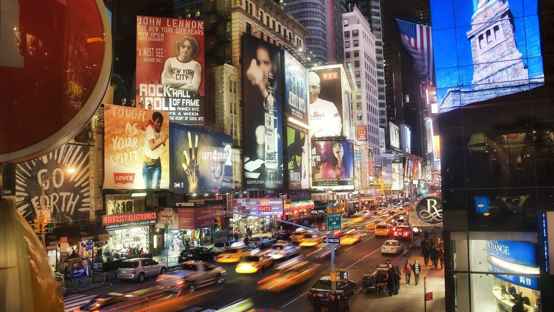 stadt new york abend straße verkehr lichter