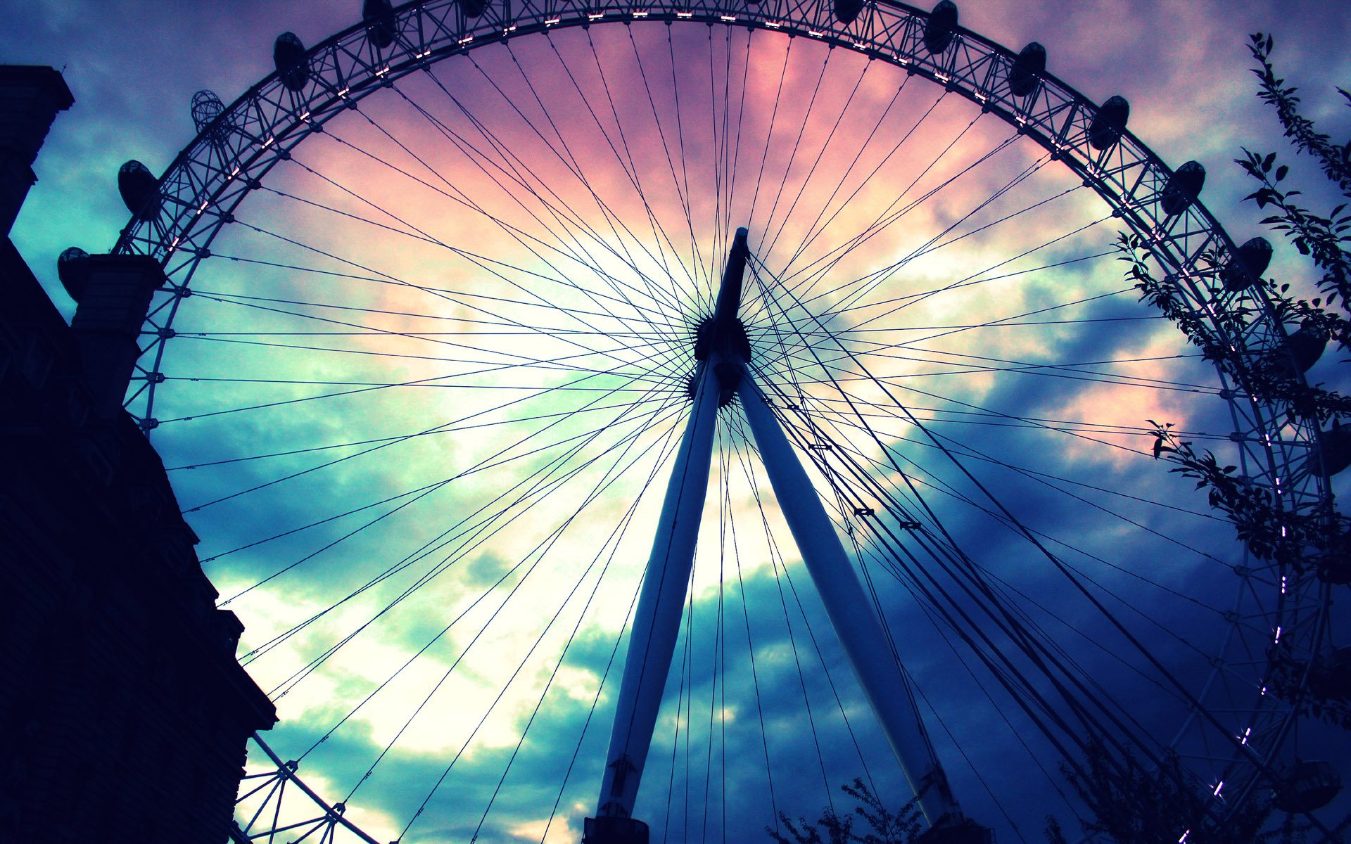 soirée ciel grande roue parc