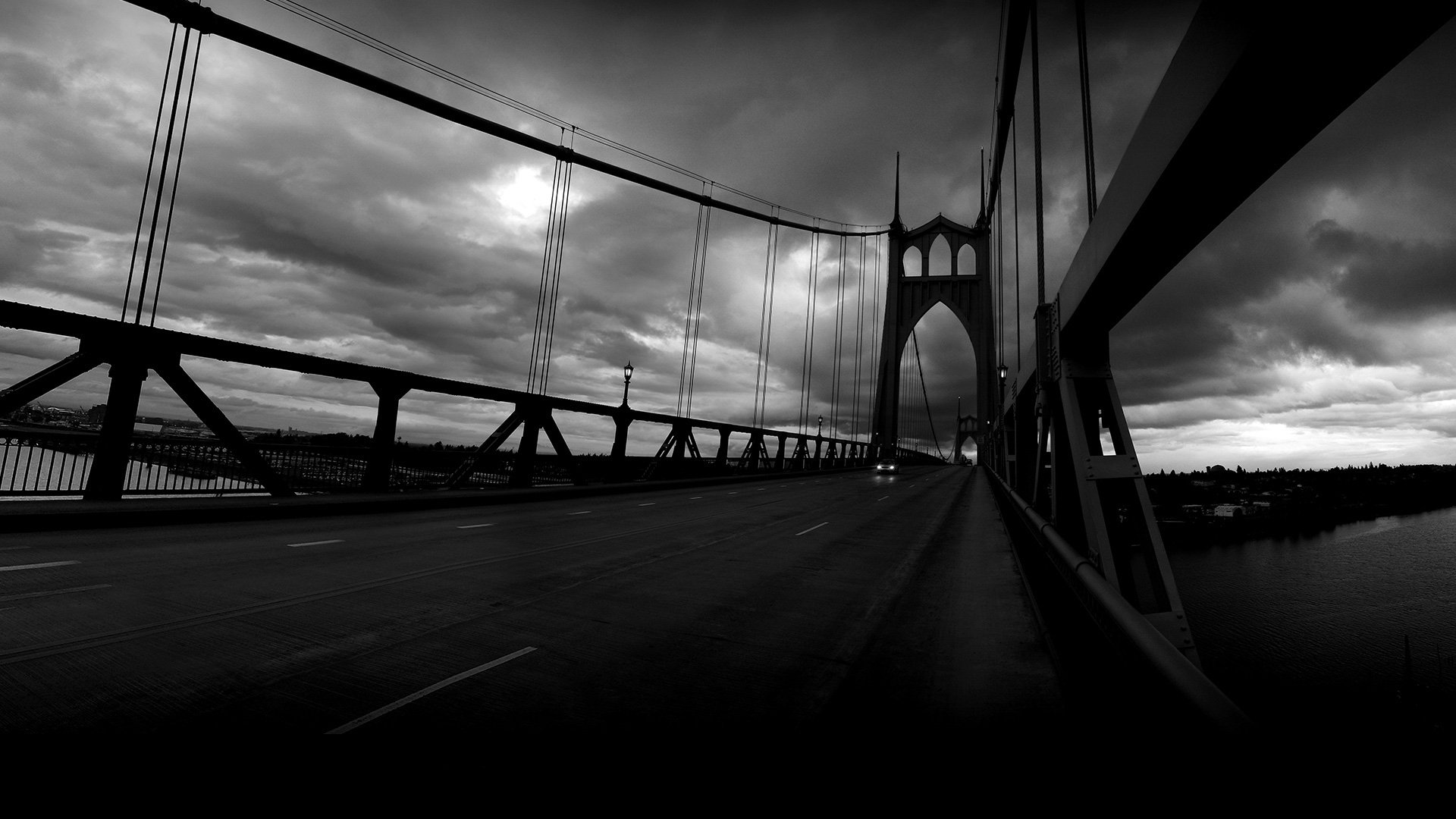 cities bridges landscape road sky st. johns bridge