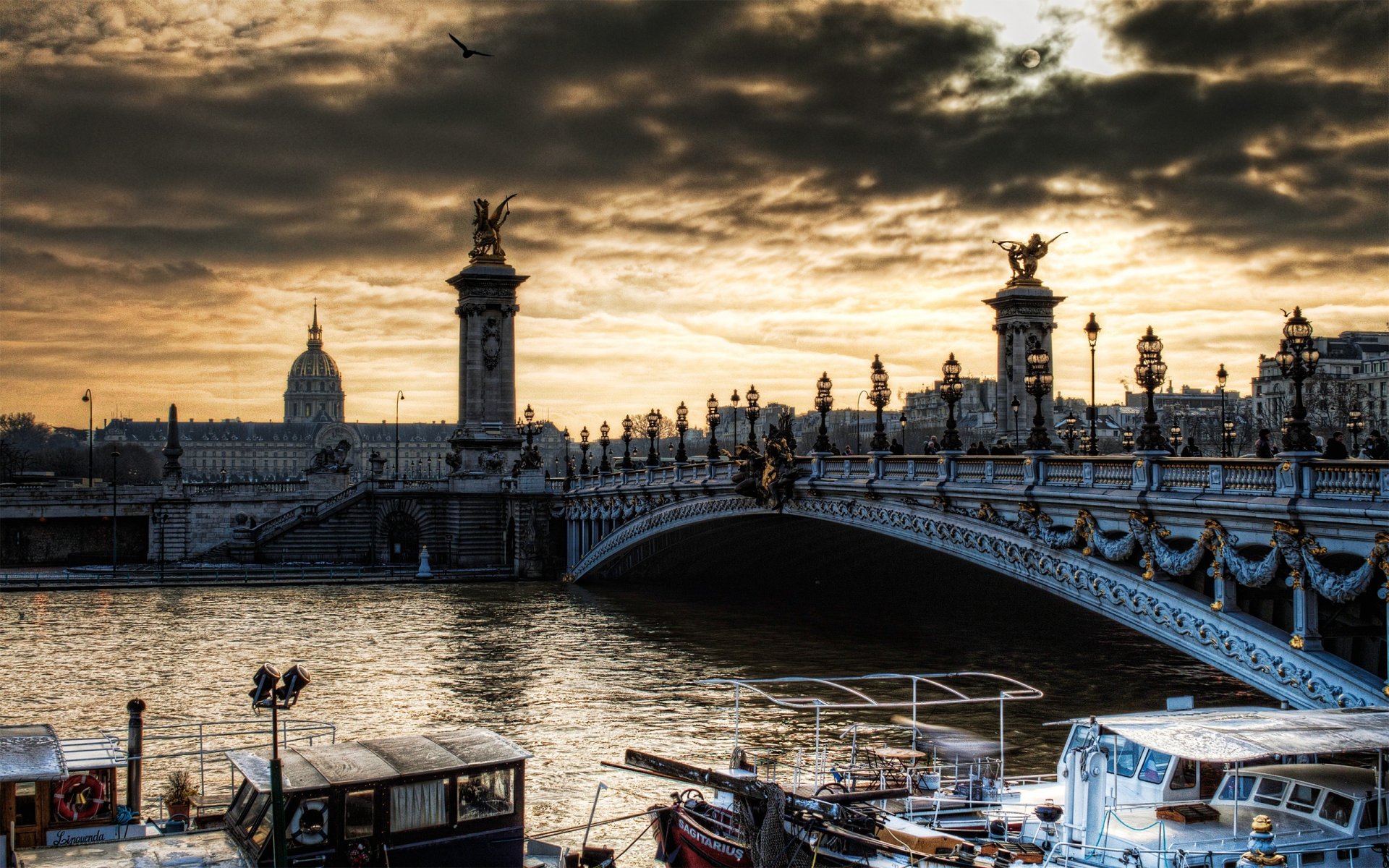 frankreich paris alexanderbrücke 3 ponte d alexandre architektur fluss seine