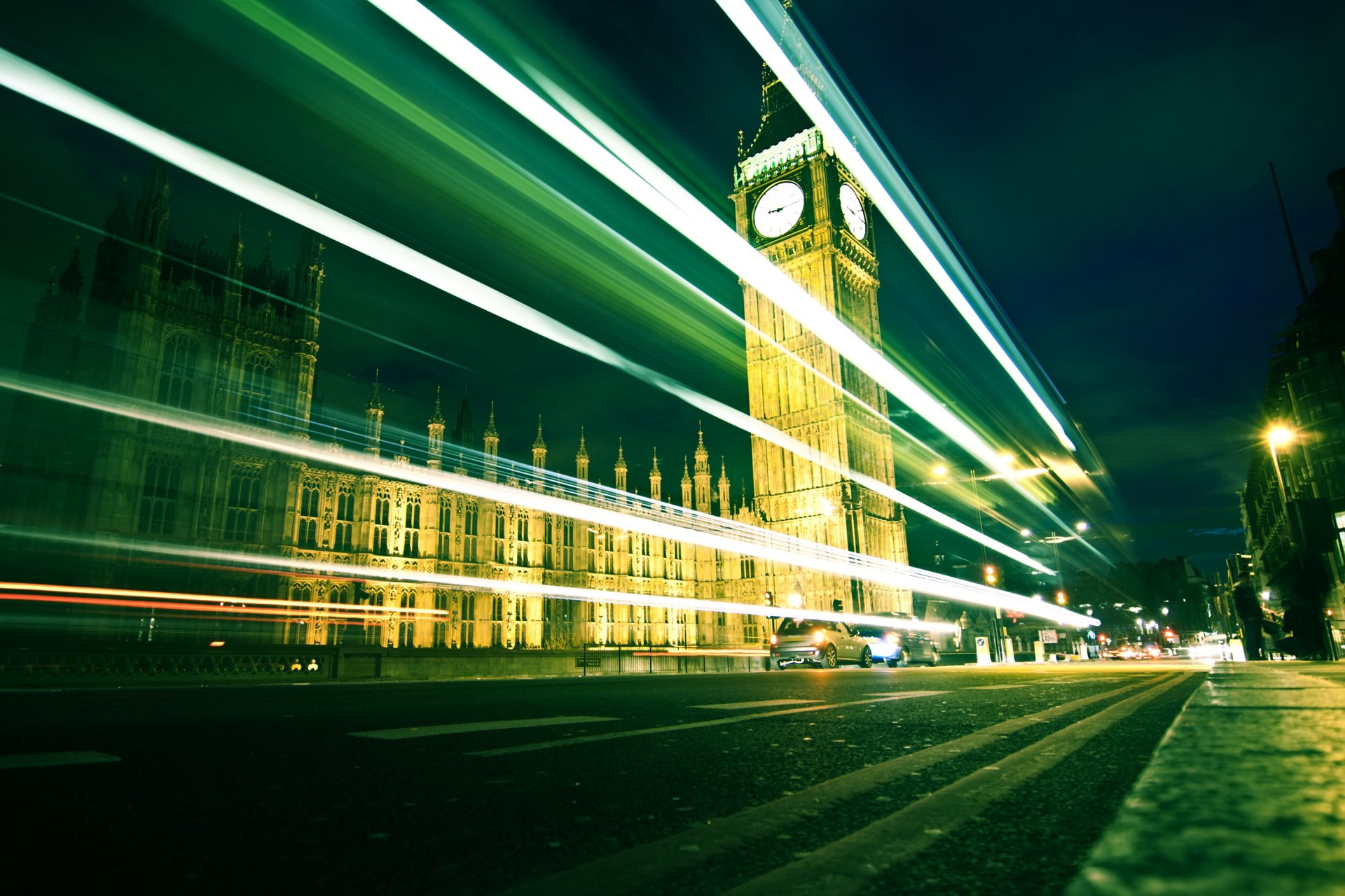 ciudades londres reino unido inglaterra reloj carretera carreteras coches noche fotos