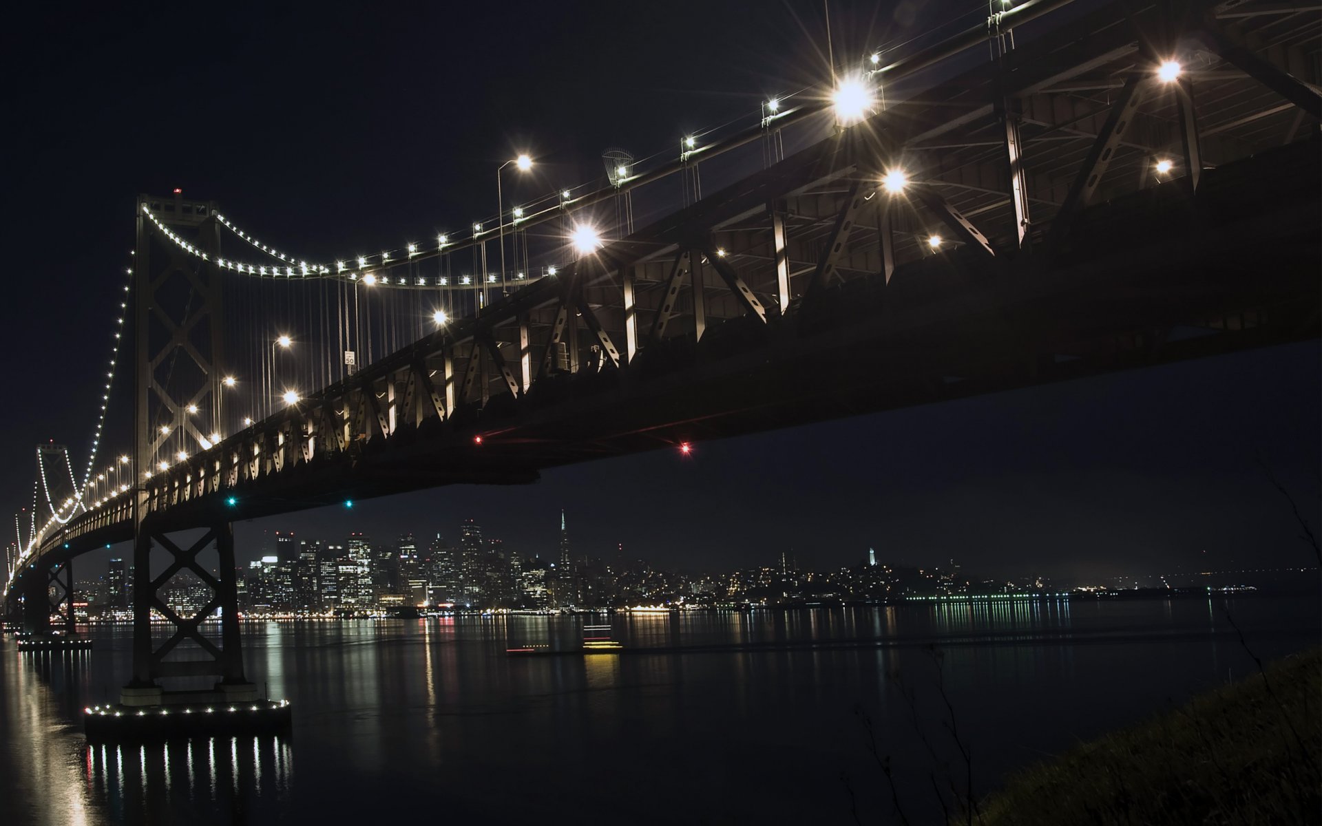 puente ciudad noche diciembre invierno