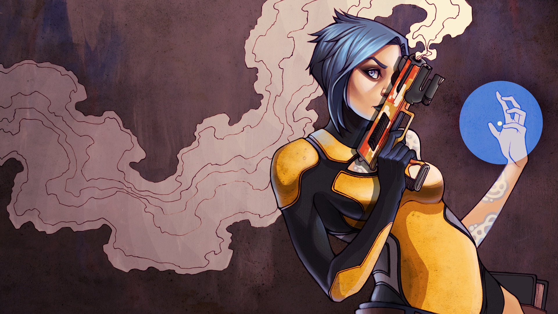 borderlands 2 humo maya arte chica arma pistola