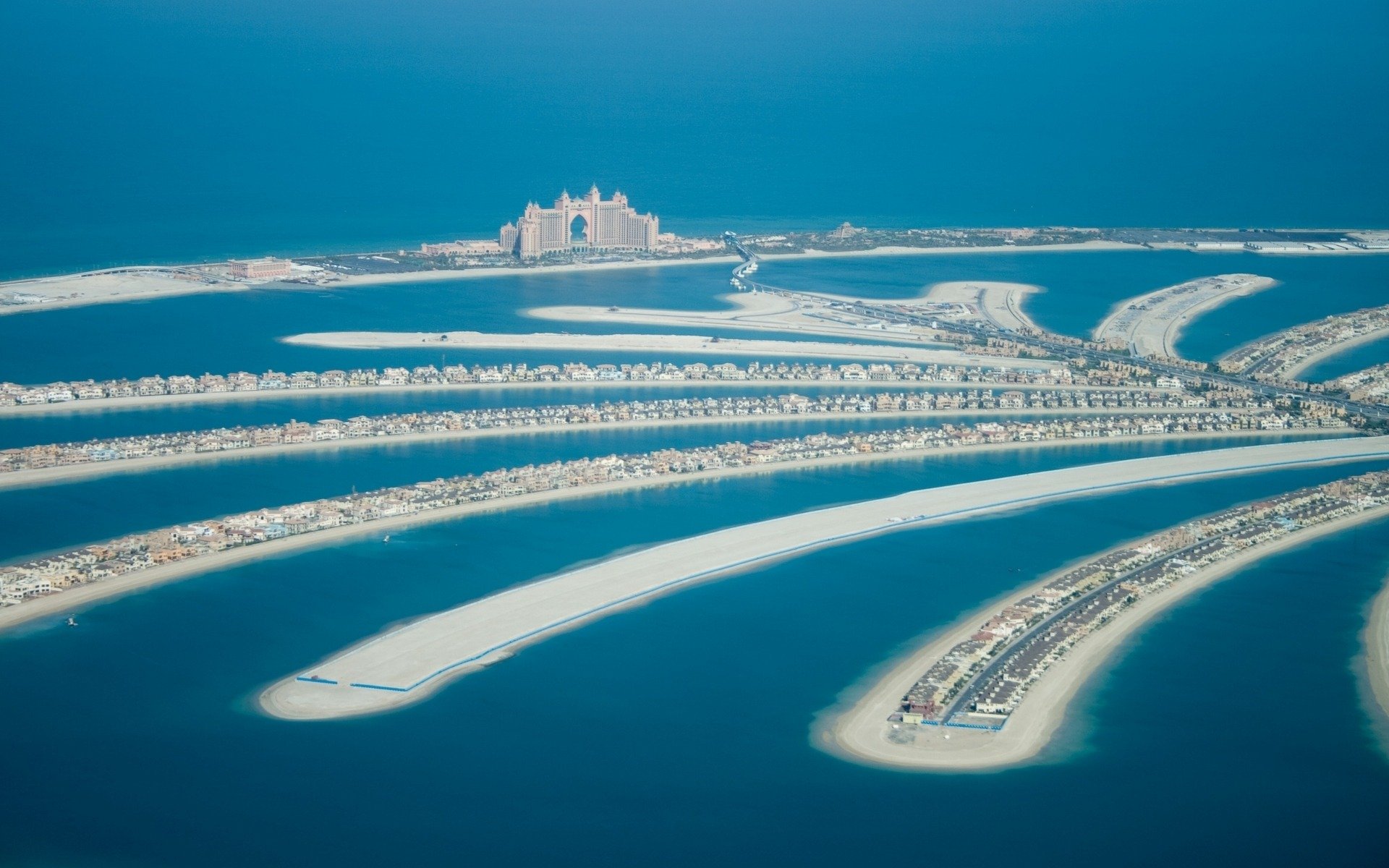 artificiel îles dubaï palmier maisons océan