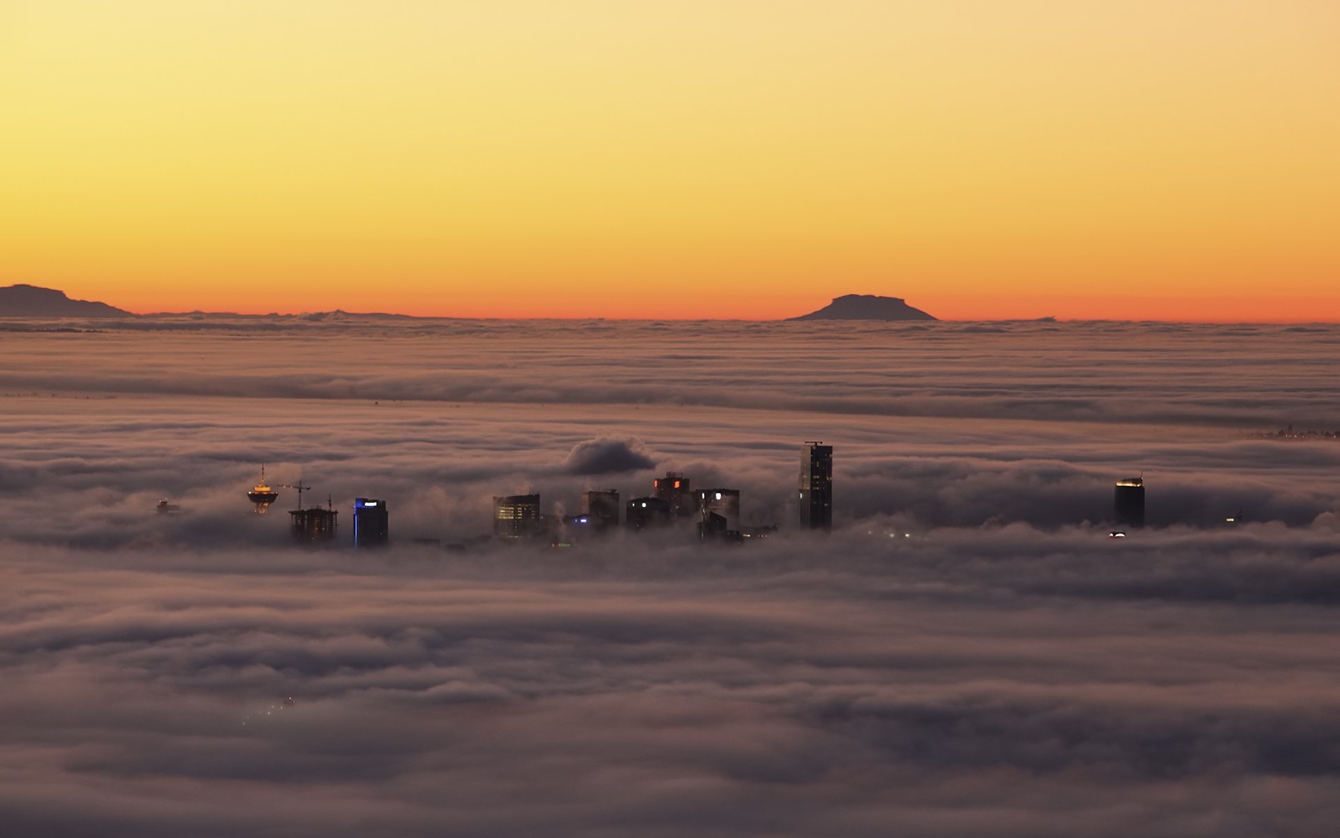 vancouver canada fog sunset house cloud