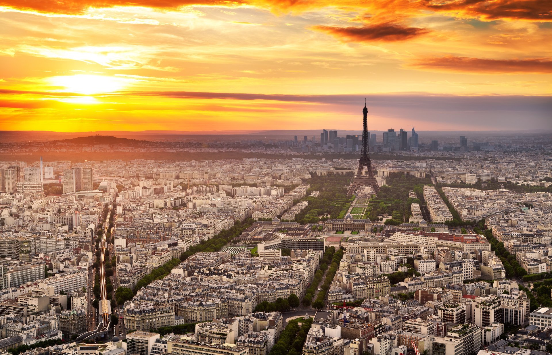 francia parís ciudad torre eiffel cielo nubes puesta de sol