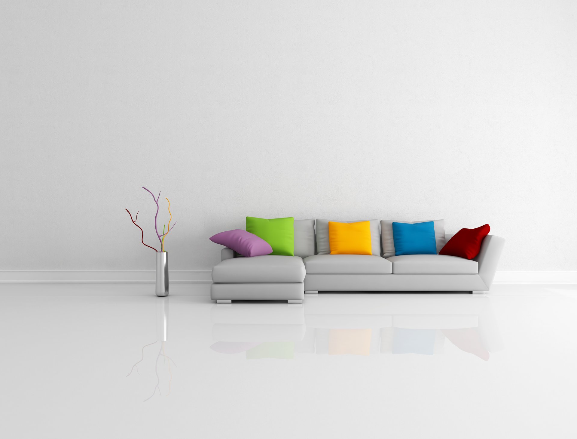 modern vase kissen zimmer reflexion sofa