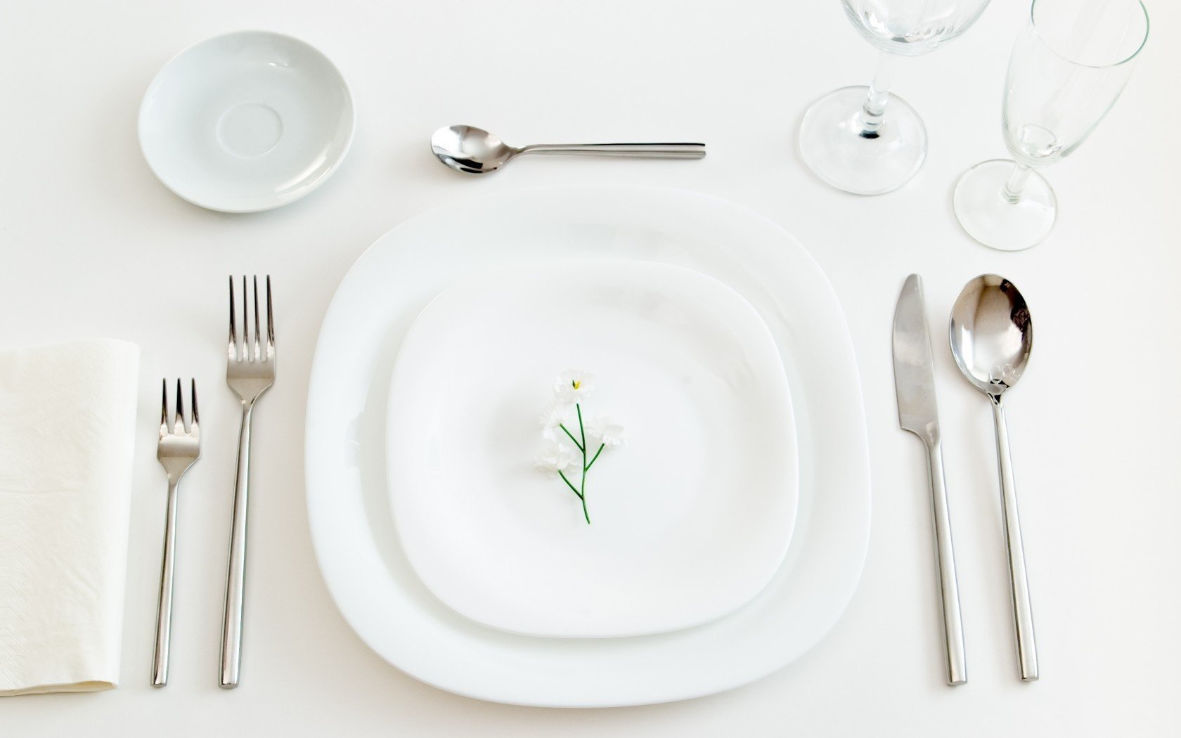 fork flower knife plate spoon