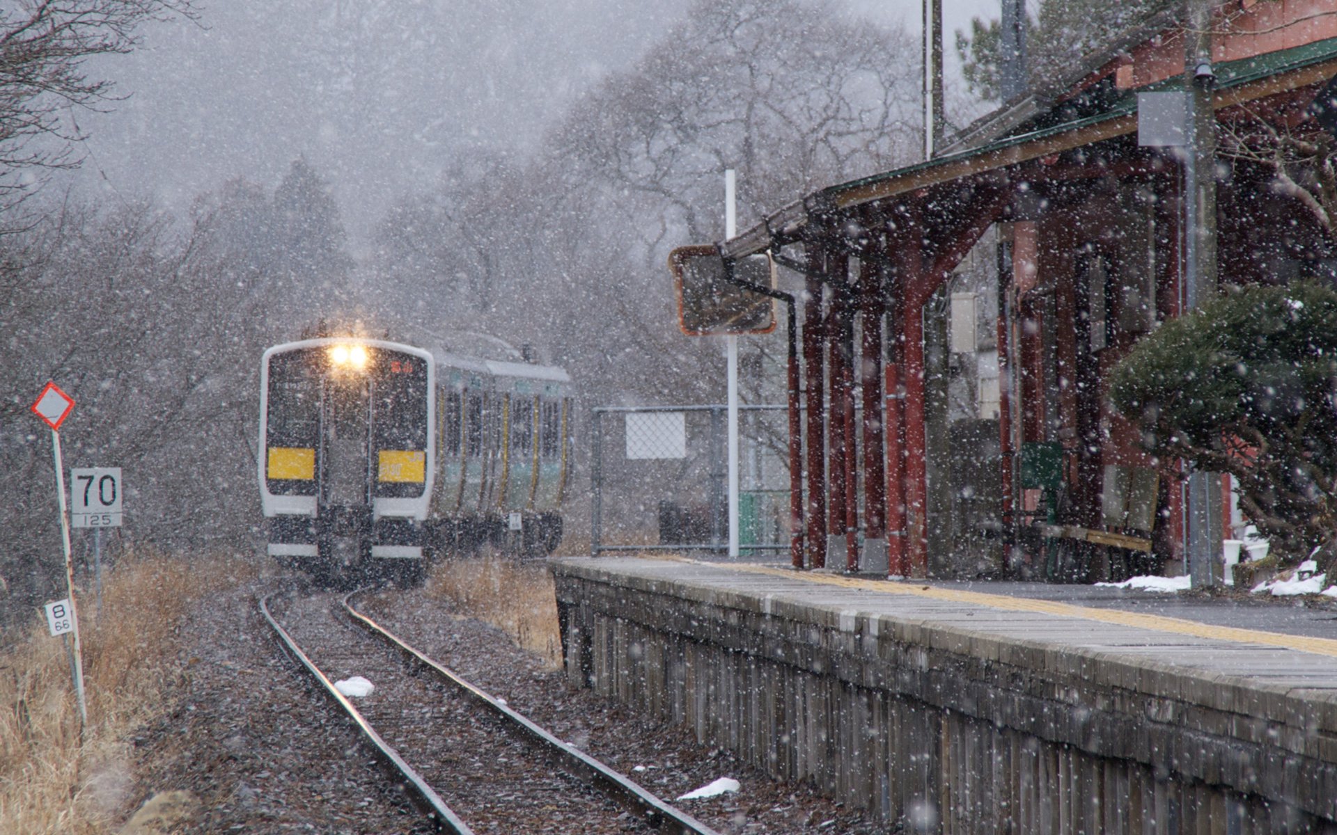 japan china azumu fakusima präfektur zug schnee