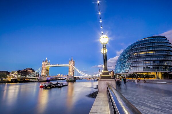 Evening beautiful view of the famous bridge in London