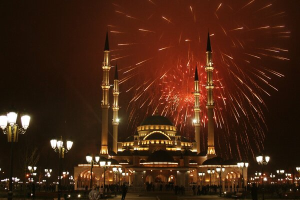 Festive fireworks in Grozny