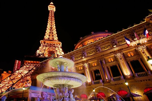 Fototapete abendliches Paris mit Eiffelturm